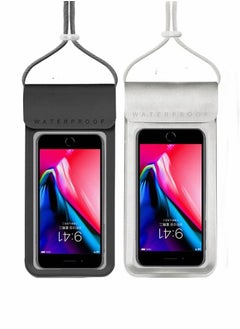 ShebSheb Waterproof Phone Pouch,Waterproof Phone Case For iphone 14 13 12 11 Pro Max Xs Plus Galaxy S22 S21 Ultra,Ipx8 Cellphone Dry Bag For Vacation Up To 7" For Beach Pool Swimming Water Parks -2 Pack  - Image 1