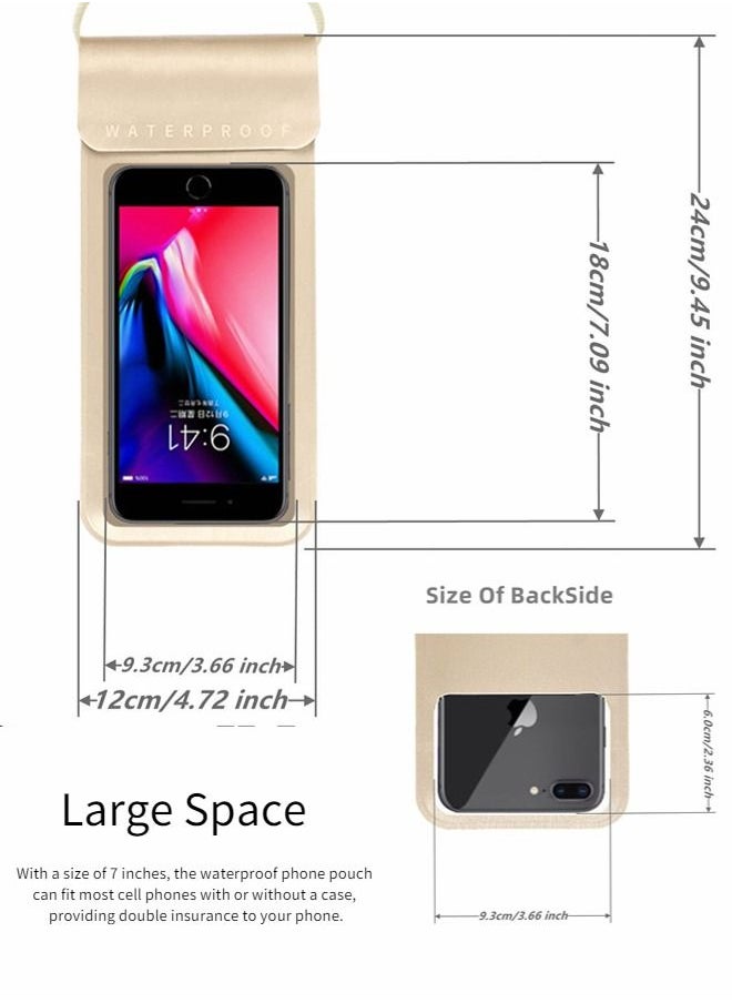 ShebSheb Waterproof Phone Pouch,Waterproof Phone Case For iphone 14 13 12 11 Pro Max Xs Plus Galaxy S22 S21 Ultra,Ipx8 Cellphone Dry Bag For Vacation Up To 7" For Beach Pool Swimming Water Parks -2 Pack  - Image 5