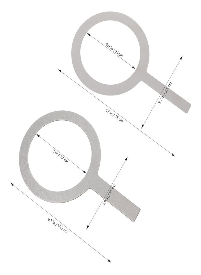 هيموتون حلقات تسخين الحليب المقاومة للحرارة من هيموتون، قطعتان، لأكواب كريم بروليه، مصنوعة من الفولاذ المقاوم للصدأ الفضي. - Image 2