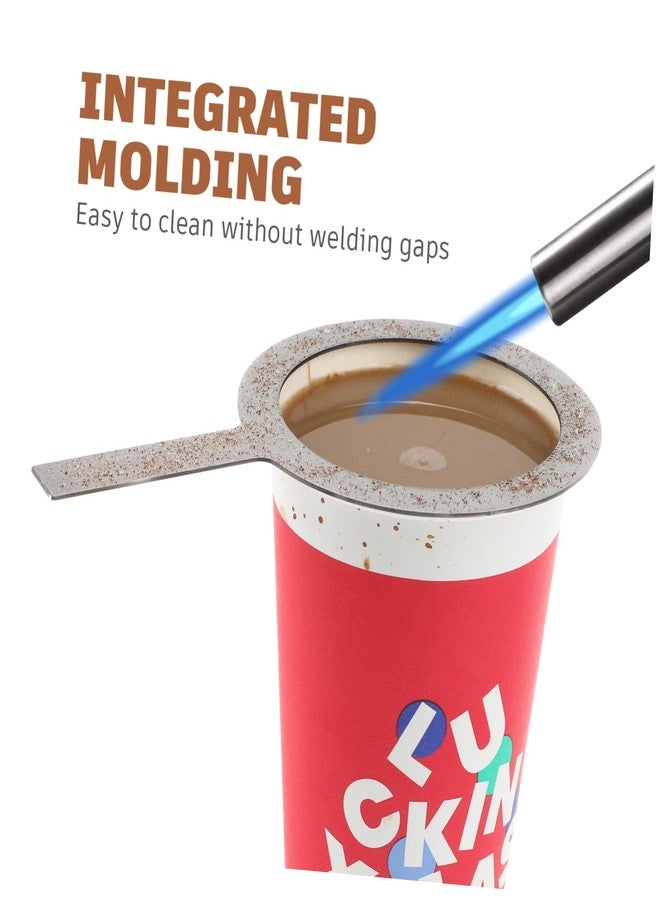 هيموتون حلقات تسخين الحليب المقاومة للحرارة من هيموتون، قطعتان، لأكواب كريم بروليه، مصنوعة من الفولاذ المقاوم للصدأ الفضي. - Image 3