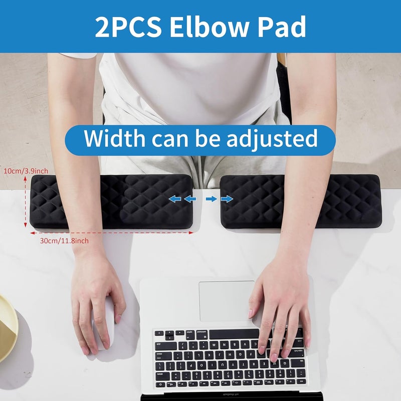 MEKASS L-Shaped Desk Elbow Pad for Desk, Memory Foam Elbow Support Padding with Non-Slip, 2-Piece Ergonomic Desk Edge Cushion, Wrist Comfort Support for Office Home (Diamond Black) - Image 5
