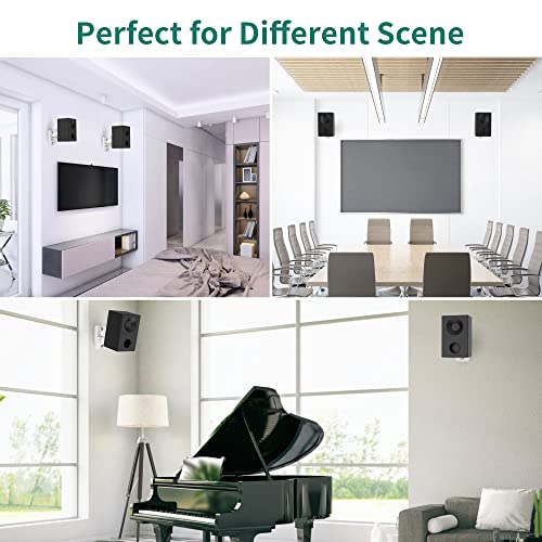 HomeMount Speaker Wall Mount Brackets - Surround & Bookshelf Speaker Wall Mounts Kit, Holds up to 8 lbs, 2 Pack, White - Image 5