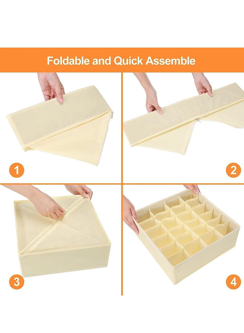 4 Pcs Underwear Drawer Organizers Divider, Closet Socks Organizer and Storage Boxes for Lingerie, Bra, Undies - Image 3