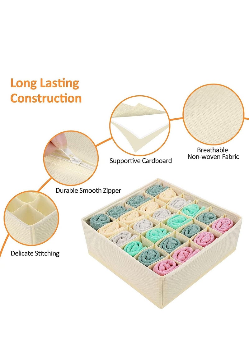 4 Pcs Underwear Drawer Organizers Divider, Closet Socks Organizer and Storage Boxes for Lingerie, Bra, Undies - Image 5