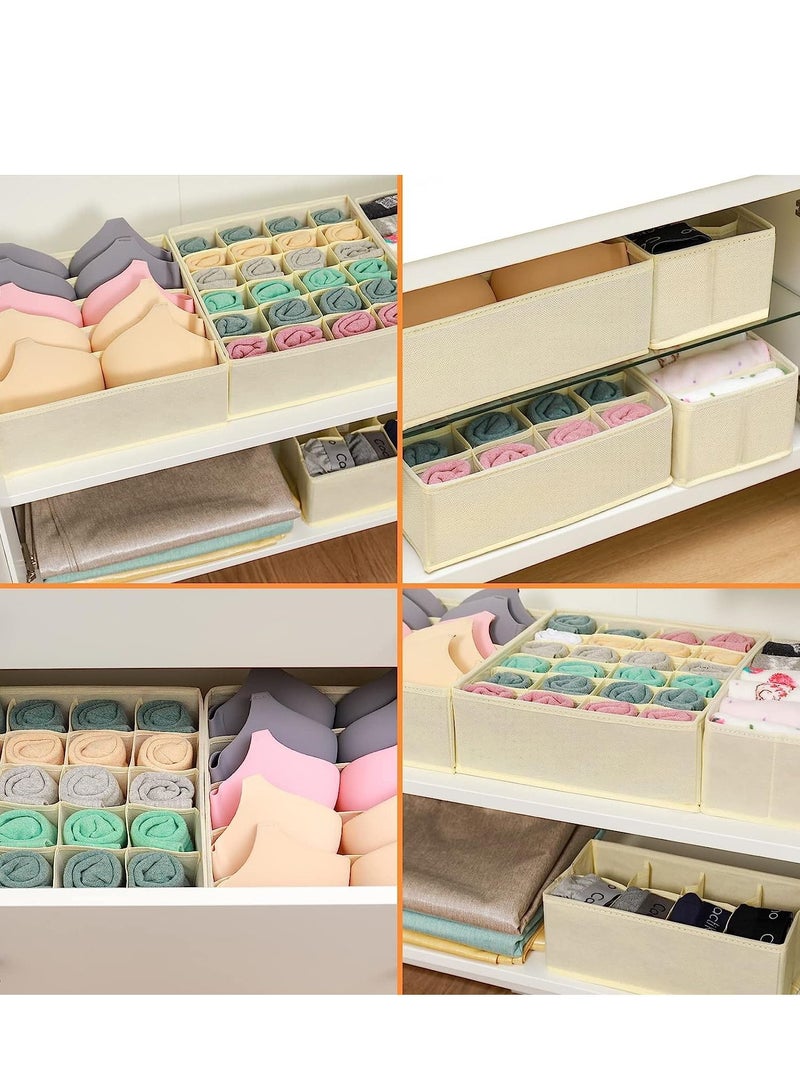 4 Pcs Underwear Drawer Organizers Divider, Closet Socks Organizer and Storage Boxes for Lingerie, Bra, Undies - Image 4