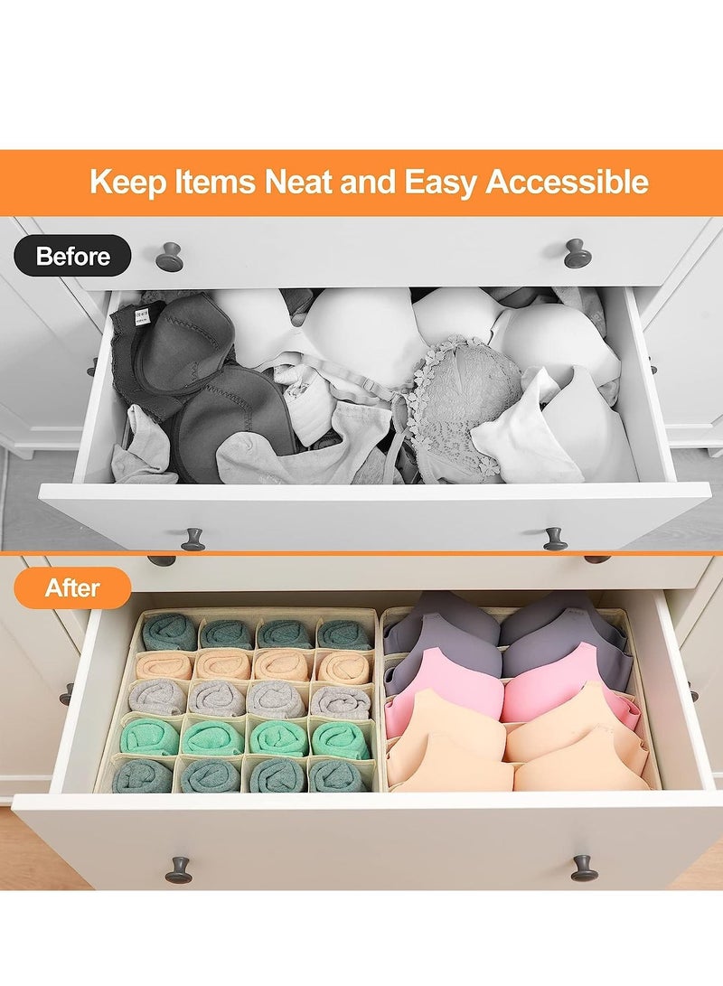 4 Pcs Underwear Drawer Organizers Divider, Closet Socks Organizer and Storage Boxes for Lingerie, Bra, Undies - Image 2