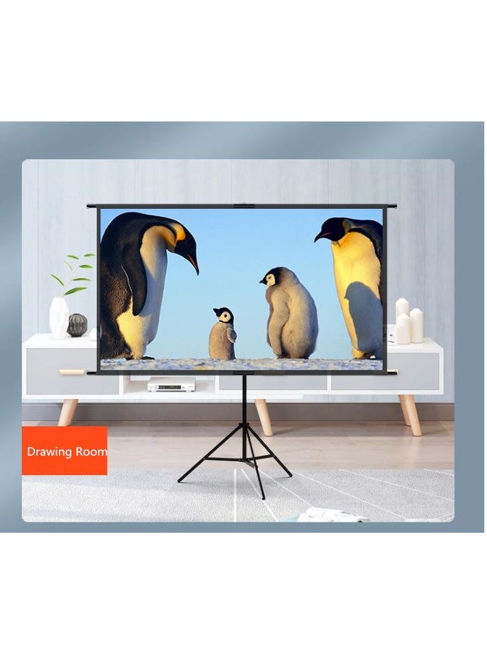 Golden Projector Screen with Stand, 120 inch 16:9 HD 4K Wall Mounted Projection Screen with Tripod for Film TV and Video, Portable Movie Screen for Indoor Home Theater Outdoor Backyard (266 * 148cm)  - Image 2