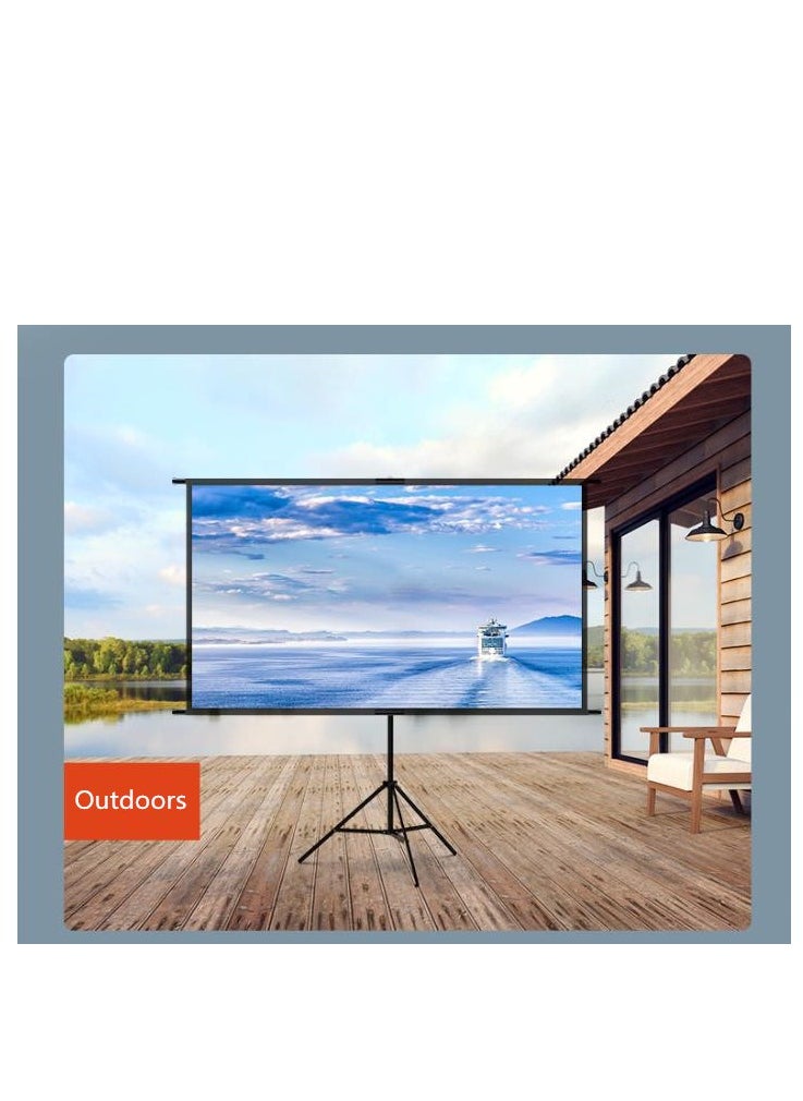 Golden Projector Screen with Stand, 120 inch 16:9 HD 4K Wall Mounted Projection Screen with Tripod for Film TV and Video, Portable Movie Screen for Indoor Home Theater Outdoor Backyard (266 * 148cm)  - Image 3