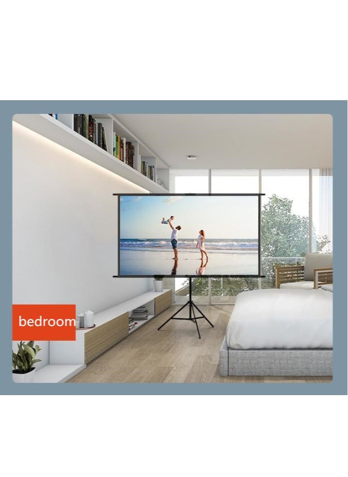Golden Projector Screen with Stand, 120 inch 16:9 HD 4K Wall Mounted Projection Screen with Tripod for Film TV and Video, Portable Movie Screen for Indoor Home Theater Outdoor Backyard (266 * 148cm)  - Image 4