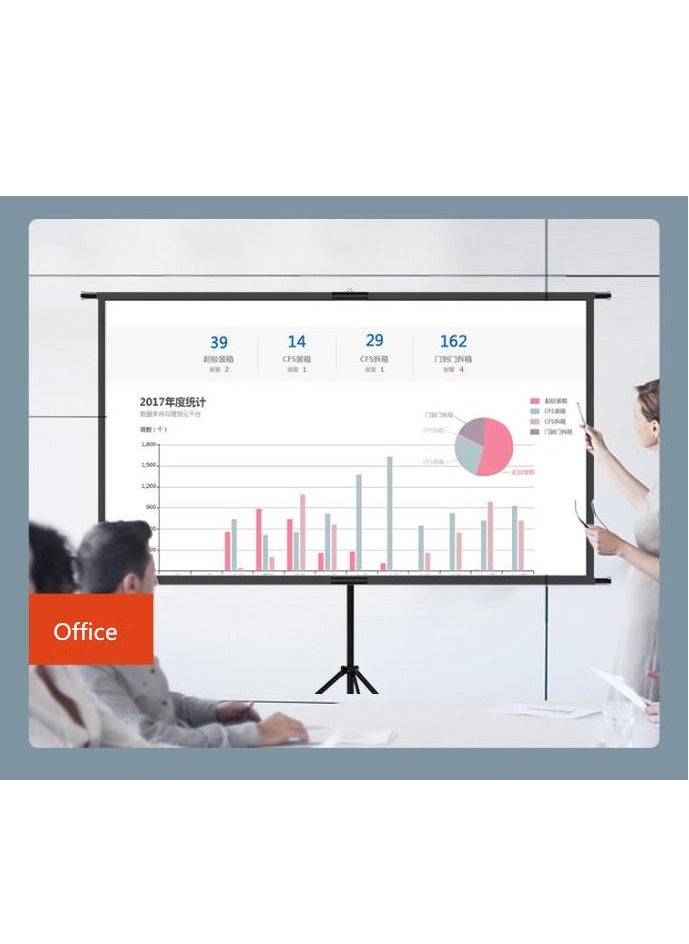 Golden Projector Screen with Stand, 120 inch 16:9 HD 4K Wall Mounted Projection Screen with Tripod for Film TV and Video, Portable Movie Screen for Indoor Home Theater Outdoor Backyard (266 * 148cm)  - Image 5