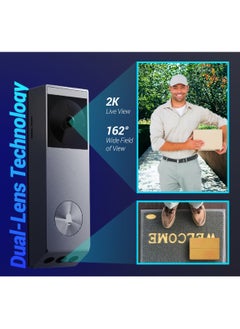 EZVIZ جرس باب فيديو يعمل بالبطارية EP3x Pro 2K  - Image 3