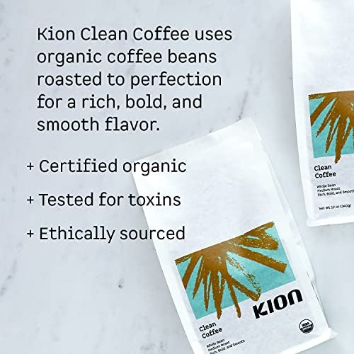Kion Organic Whole Bean Coffee, Tested for Toxins, Ethically Sourced, Rich, Bold, and Smooth, Medium Roast 12 Oz (3 Pack) - Image 2