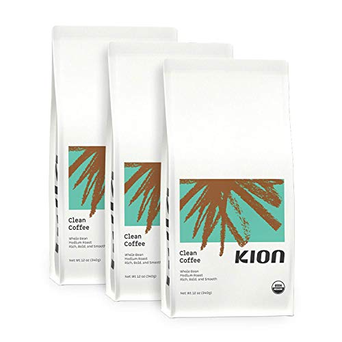 Kion Organic Whole Bean Coffee, Tested for Toxins, Ethically Sourced, Rich, Bold, and Smooth, Medium Roast 12 Oz (3 Pack) - Image 1