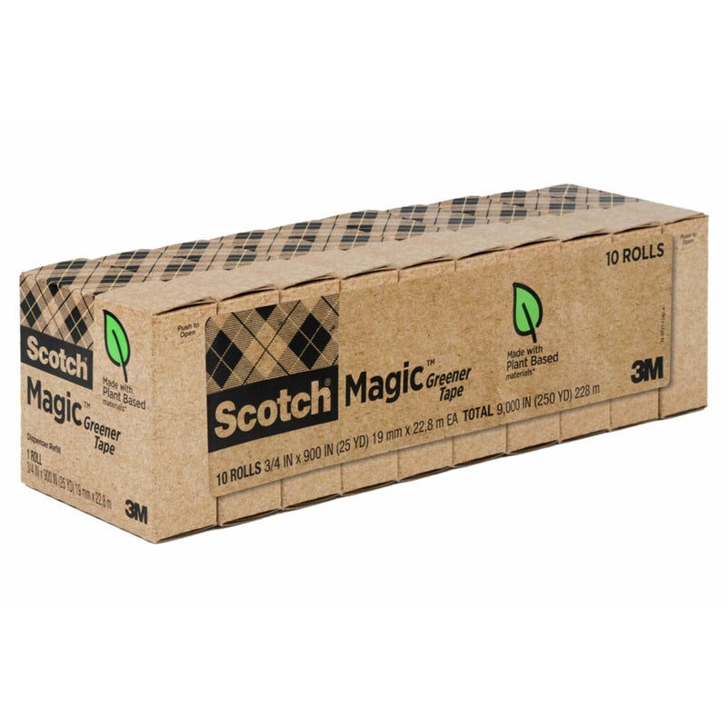 Scotch Magic Greener Tape, 10 Rolls, Numerous Applications, Invisible, Engineered for Repairing, 3/4 x 900 Inches, Boxed - Image 4