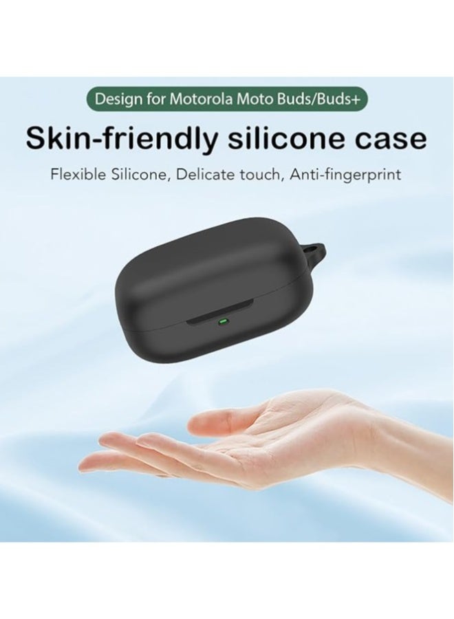 Protective Silicone Case for Motorola Moto Buds/Buds+ with Keychain Cover (Blue) - Image 5