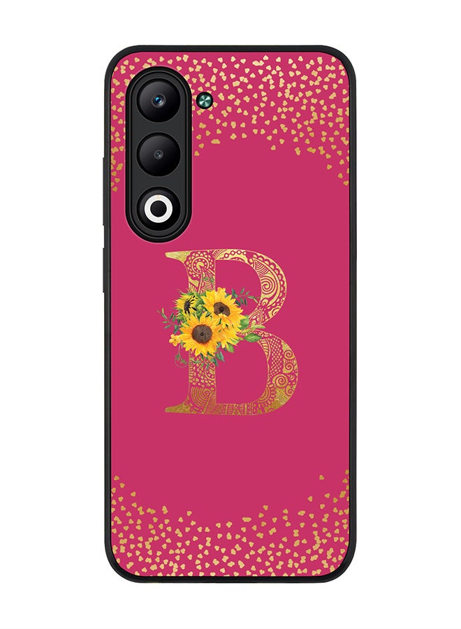 Stylizedd For Oppo A5 5G / A5 4G Case,Slim fit Camera Protection, Shockproof Thin Phone cover  - Custom Floral Monogram - B ( Deep Pink )