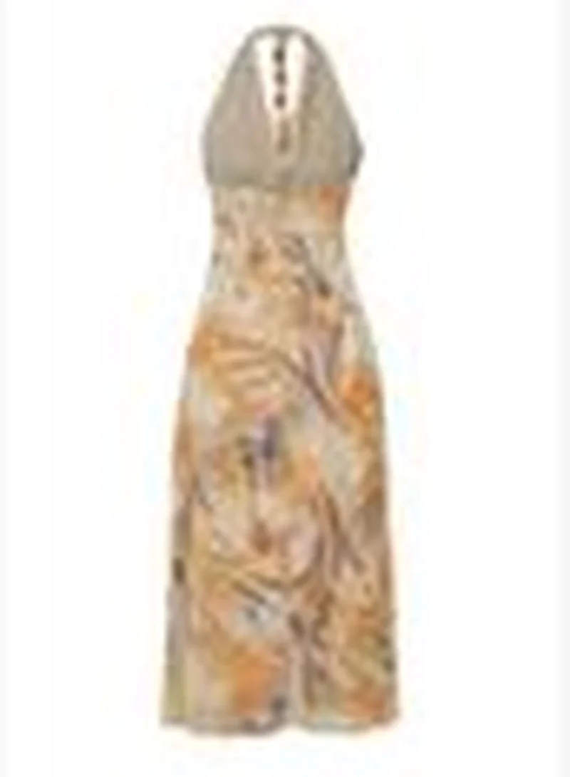 trendyol Abstract Print Halter Dress