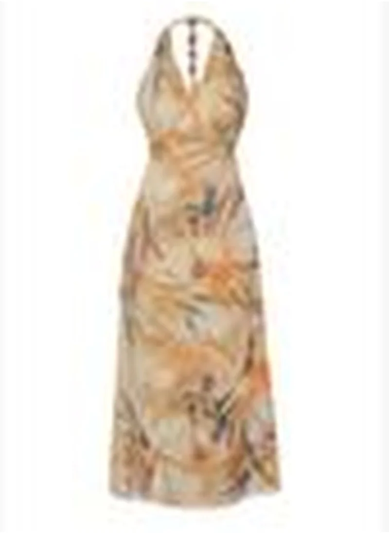 trendyol Multi Color Limited Edition Accessory Detail Maxi Woven Dress