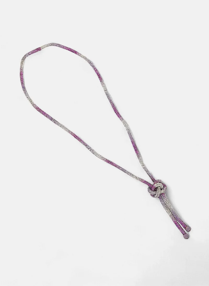 SOHI Jingle Sautoir Crystal & Amerthyst Studded Artificial Necklace Jewellery