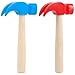 Lemicin 2 Pack Wooden Hammer Toys Simulation Hammers Maintenance Tools Educational Toys for Boys Girls Kids Maintenance Tools Birthday Party Games SuppliesRed Blue - Image 2