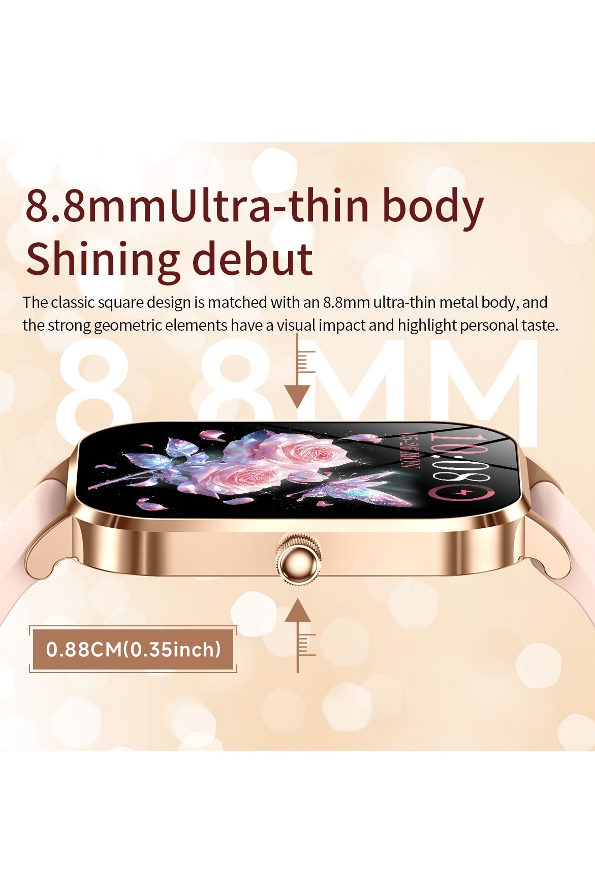 Rollstimi Mk90 Smart Watch - Pink