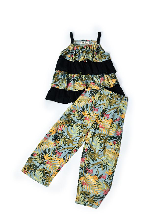 BELLA MODA Bella Moda Printed Layered Strappy Top and Pants Set  - Image 5