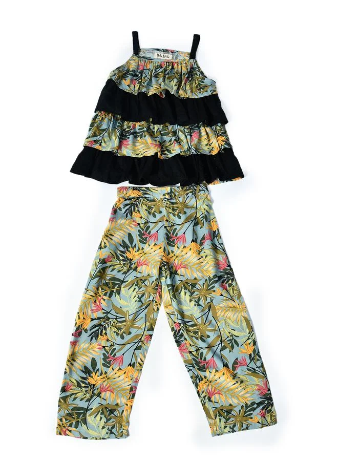 بيلا مودا Bella Moda Printed Layered Strappy Top and Pants Set
