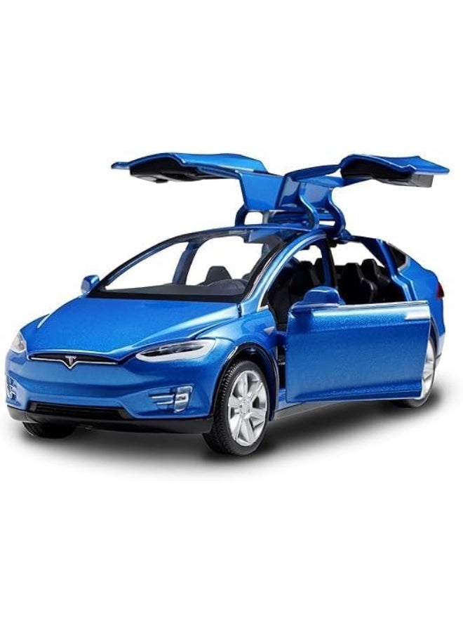 حديقة الألعاب محاكاة سيارة لعبة تيسلا موديل X المصبوبة بالصوت والضوء - لعبة واقعية قابلة للتجميع للأطفال - Image 1