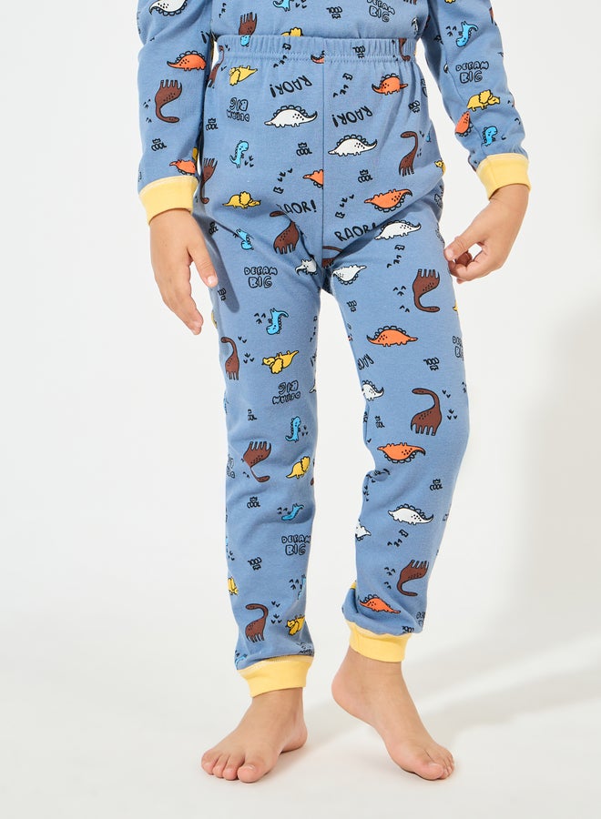 Styli Styli Dinosaur Printed Cotton T-Shirt and Pyjama Set - Image 5