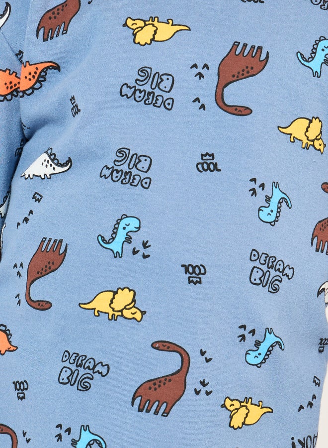Styli Styli Dinosaur Printed Cotton T-Shirt and Pyjama Set - Image 3