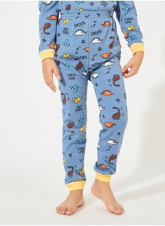Styli Dinosaur Printed Cotton T-Shirt & Pyjama Set  - Image 5