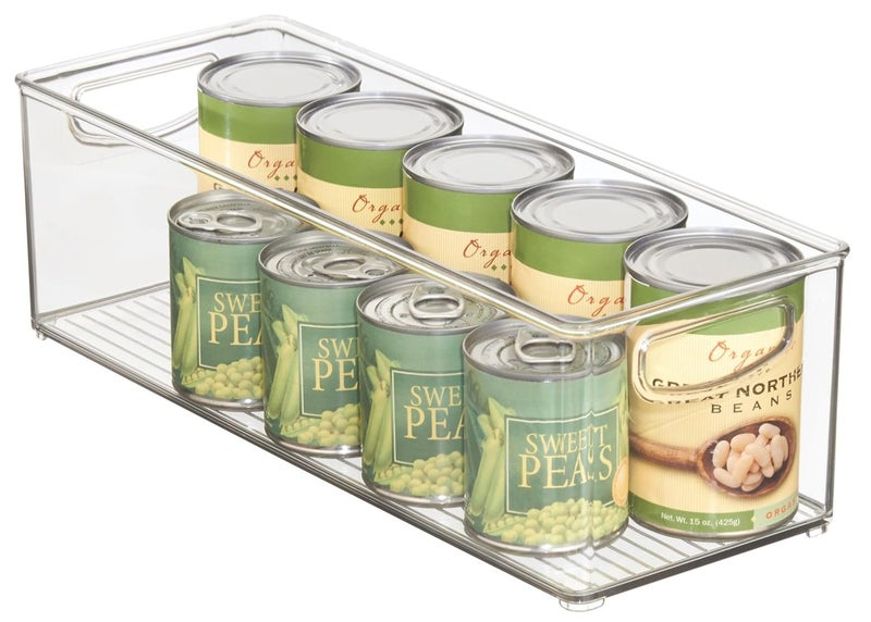 iDesign Kitchen Binz Clear Storage Bin 16 x 6 x 5 Inch – Plastic Pantry Organizer with Built-in Handles for Fridge Cabinet & Countertop, Multipurpose Kitchen Storage Container - Image 1