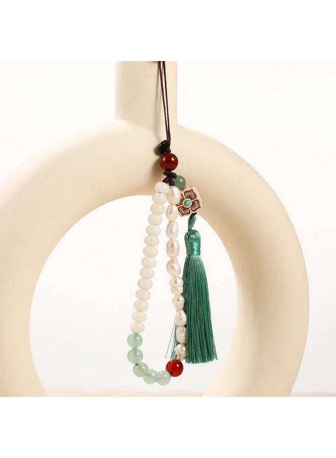 UKCOCO Cell Phone Lanyard Strap Chinese Style Tassel Pearl Beading Hand Wrist Strap Pendant Key Chain Keyring - Image 5