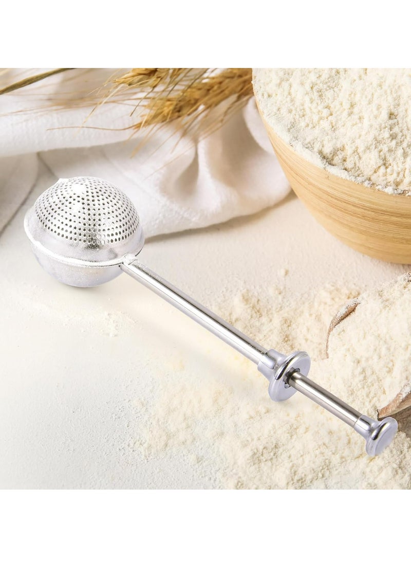 إسكدنيا مصفاة طحين من الفولاذ المقاوم للصدأ، مصفاة خبز بيد واحدة، مثالية لغربلة الكعك والتوابل بسرعة. - Image 5