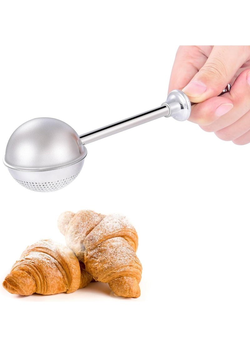 إسكدنيا مصفاة طحين من الفولاذ المقاوم للصدأ، مصفاة خبز بيد واحدة، مثالية لغربلة الكعك والتوابل بسرعة. - Image 1