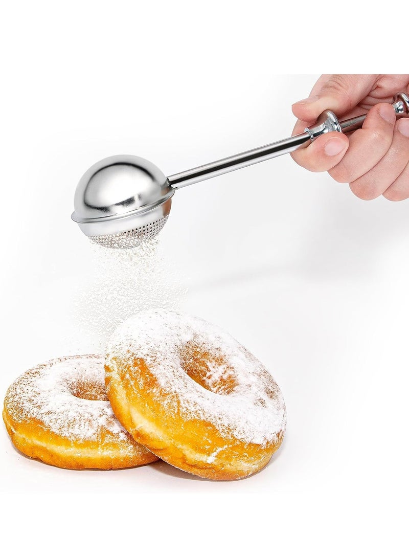إسكدنيا مصفاة طحين من الفولاذ المقاوم للصدأ، مصفاة خبز بيد واحدة، مثالية لغربلة الكعك والتوابل بسرعة. - Image 3