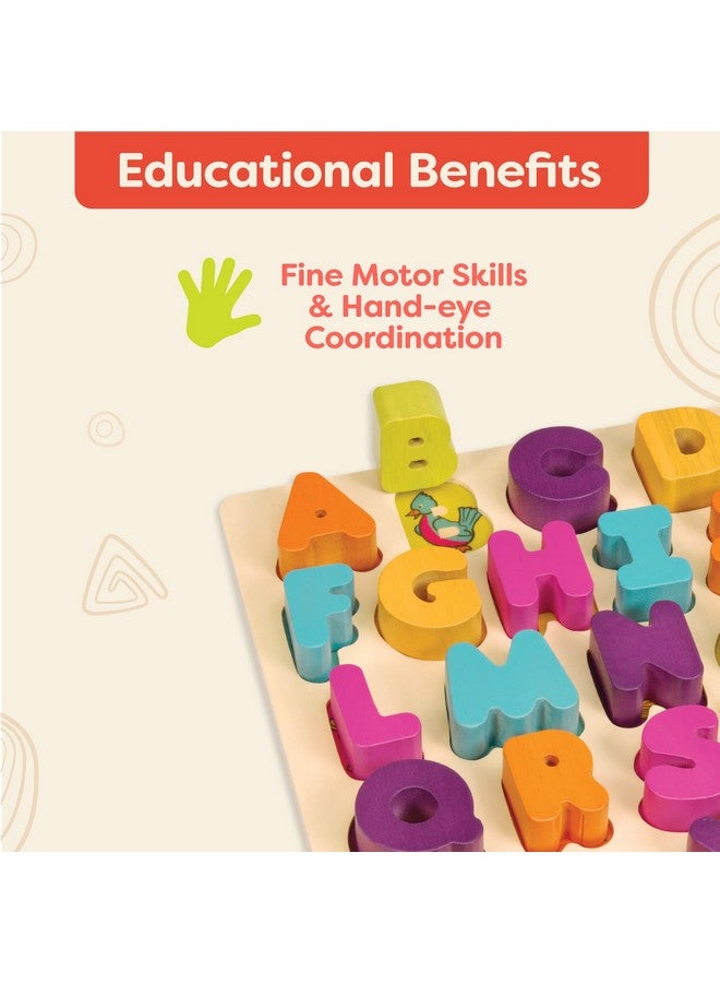 B. toys- Alpha B. Tical- Wooden Alphabet Puzzle - 26 Letter Pieces - Chunky Wooden Puzzle - Educational Toys for Toddlers, Kids - 18 Months + - Image 3