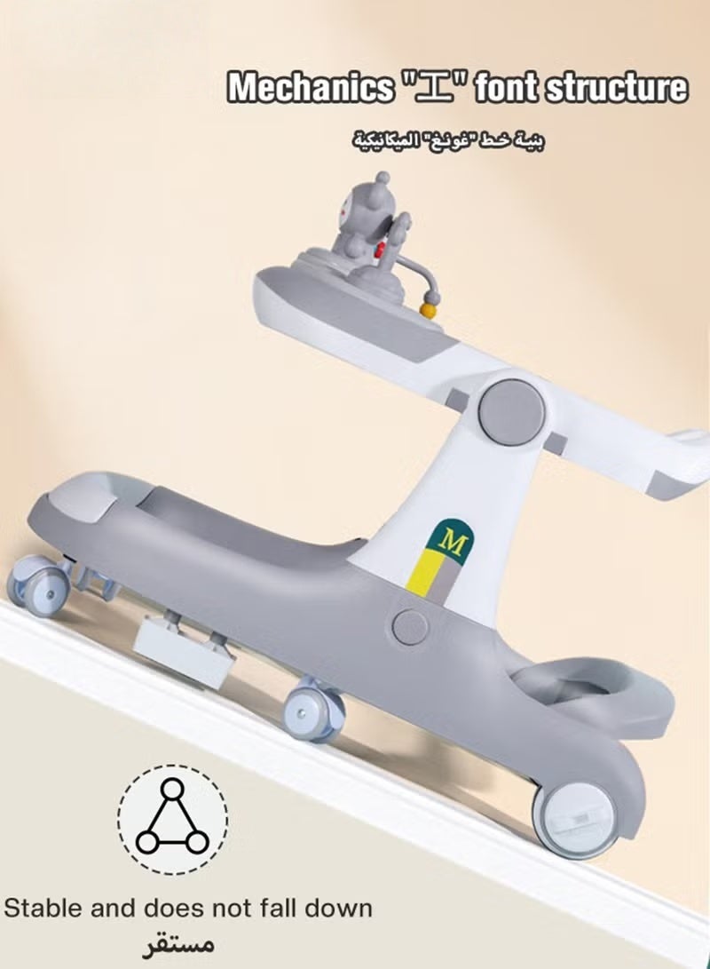 HOOKOR 3 In 1 Baby Walker With Parent Push Handle And Big Comfortable Seat Cushion For Infants Children - Image 5