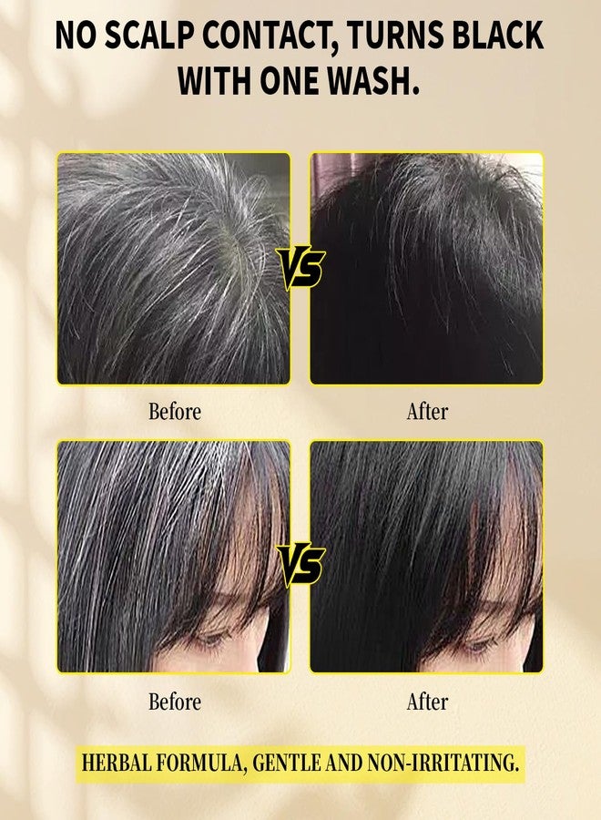 Danliss Hair Dye Shampoo 3in1, 16.9 oz Sulfate-Free Natural Black for Gray Hair, Semi-Permanent Hair Color Shampoo with Herbal Ingredients for Women and Men - Image 4