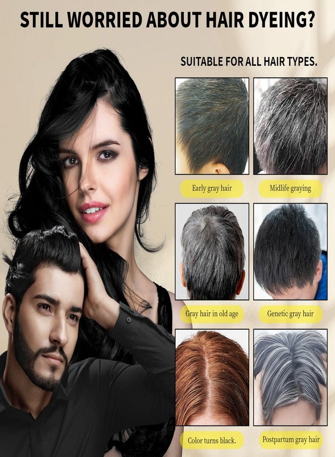 Danliss Hair Dye Shampoo 3in1, 16.9 oz Sulfate-Free Natural Black for Gray Hair, Semi-Permanent Hair Color Shampoo with Herbal Ingredients for Women and Men - Image 3
