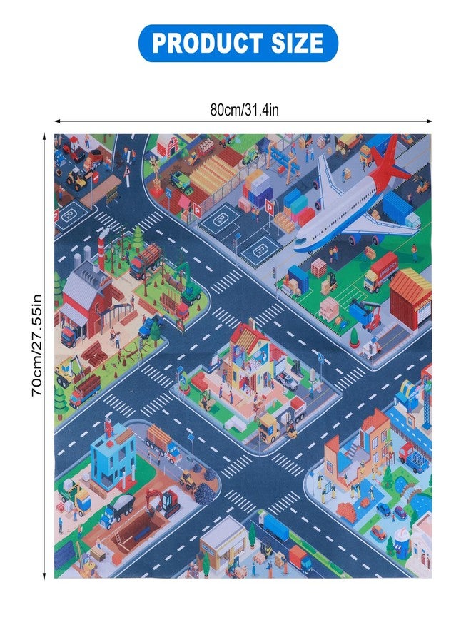 Houkiper Kids Carpet Playmat Rug, Multiple Themes Play Mat Felt Cloth Kids Rugs Foldable Anti Slip Kids Rug for Playroom Kids Play Rug Toys Kids Carpet for Boys and Girls, 70×80CM - Image 4