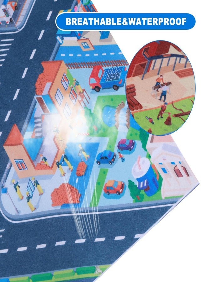 Houkiper Kids Carpet Playmat Rug, Multiple Themes Play Mat Felt Cloth Kids Rugs Foldable Anti Slip Kids Rug for Playroom Kids Play Rug Toys Kids Carpet for Boys and Girls, 70×80CM - Image 3