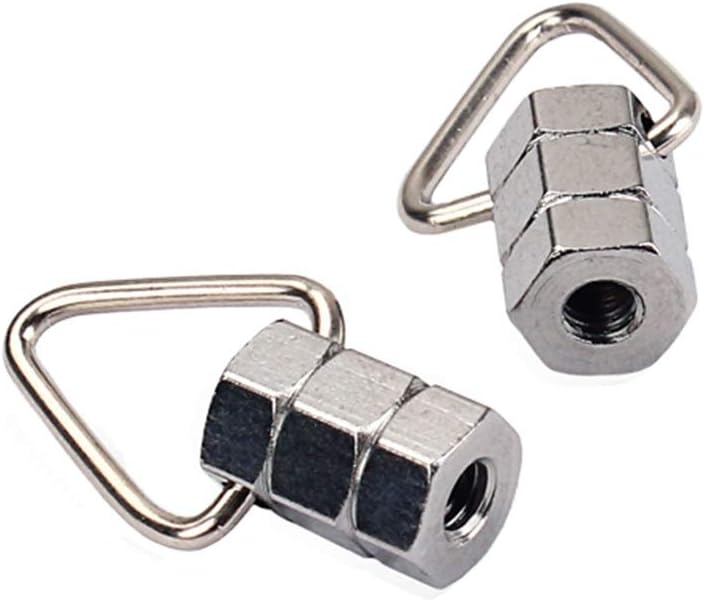 comfrt 2pcs Strap Lock Strap Button Banjo Guitar Strap Hook Button for Banjo (Silver) - Image 1