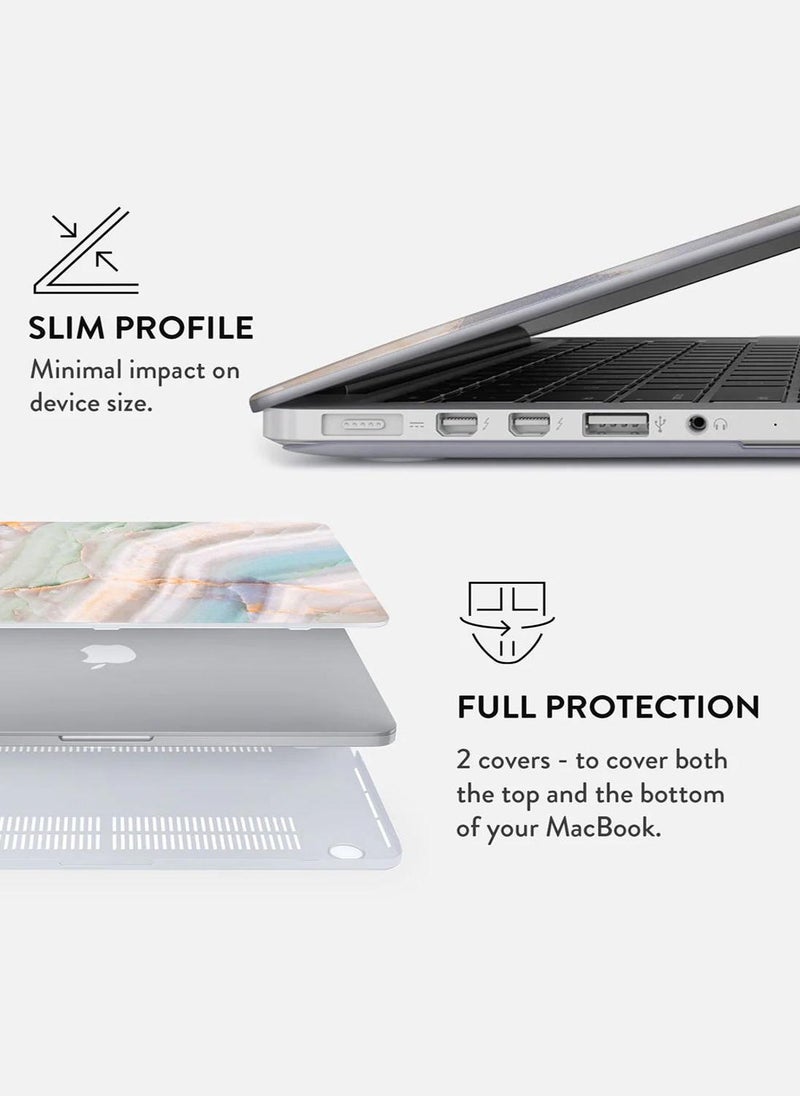 بورجا جراب حماية صلب فاخر لجهاز ماك بوك اير . بوصة بألوان باستيل بتصميم مطبوع بشاشة ريتينا وبصمة الإصبع - Image 3