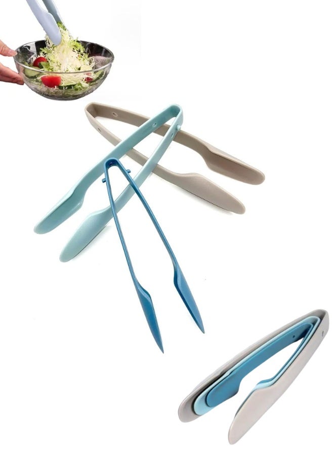 مجموعة من 3 قطع من ملاقط الطعام، صغيرة ومتوسطة وكبيرة، متعددة الاستخدامات، مصنوعة من البلاستيك، مثالية للتقديم والبوفيه وأدوات المطبخ، مناسبة للسلطة واللحم المقدد وشرائح اللحم، ملاقط بمشبك، مناسبة للأطفال - Image 1