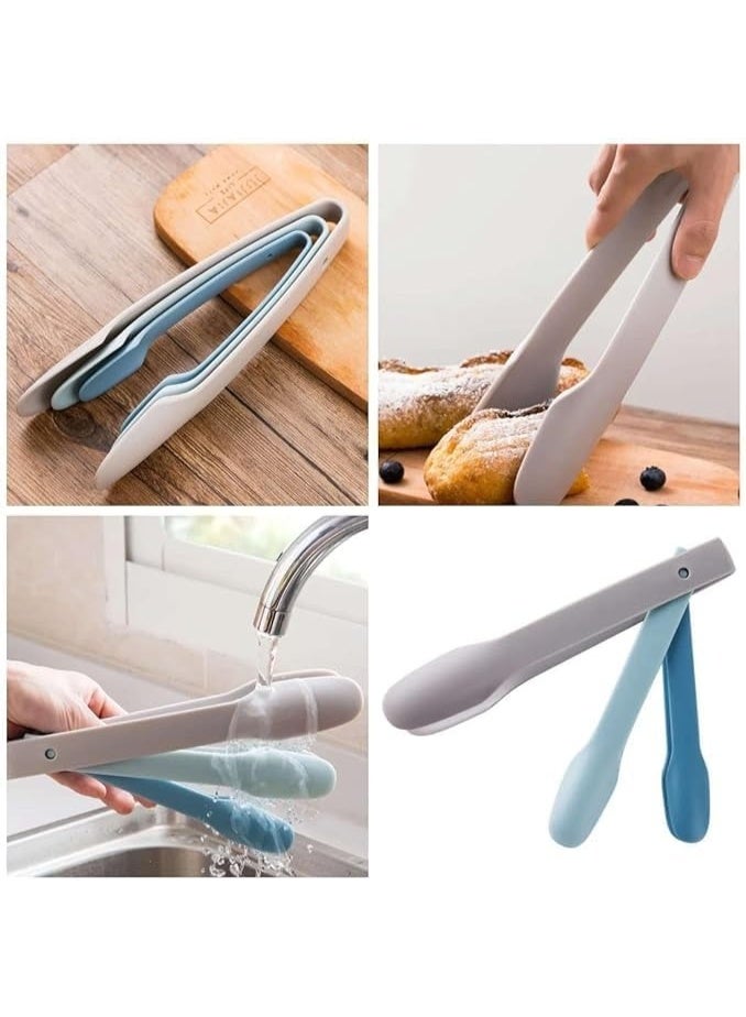 مجموعة من 3 قطع من ملاقط الطعام، صغيرة ومتوسطة وكبيرة، متعددة الاستخدامات، مصنوعة من البلاستيك، مثالية للتقديم والبوفيه وأدوات المطبخ، مناسبة للسلطة واللحم المقدد وشرائح اللحم، ملاقط بمشبك، مناسبة للأطفال - Image 3