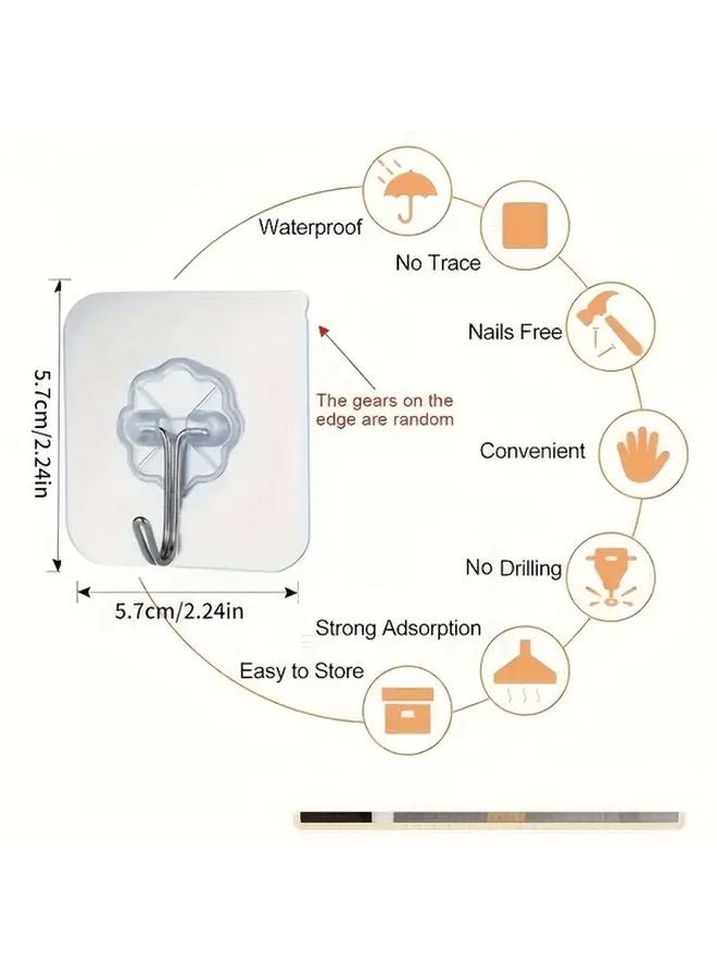 30pcs Waterproof Self Adhesive No Drill Wall Hooks Multi Purpose Utility Hooks - Image 5