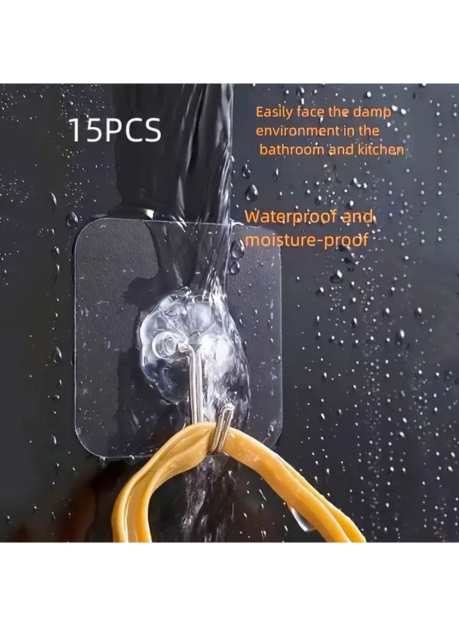 30pcs Waterproof Self Adhesive No Drill Wall Hooks Multi Purpose Utility Hooks - Image 2