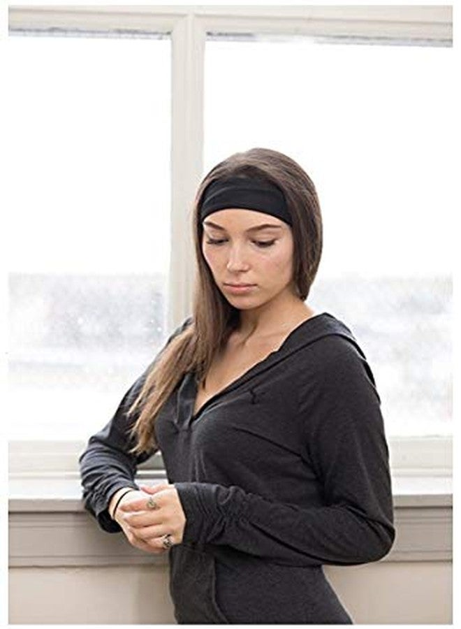 بسماد طوق رأس بسماذ للنساء، طوق رأس متعدد الاستخدامات، غطاء رأس رياضي كاجوال متعدد الأنماط، غطاء رأس من الألياف الدقيقة مطاطي يسمح بمرور الهواء ويمتص الرطوبة، مناسب للتمارين الرياضية والجري واليوغا، أسود - Image 4
