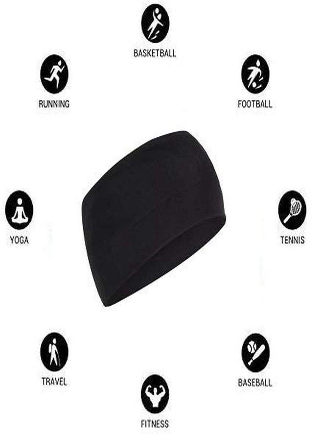 بسماد طوق رأس بسماذ للنساء، طوق رأس متعدد الاستخدامات، غطاء رأس رياضي كاجوال متعدد الأنماط، غطاء رأس من الألياف الدقيقة مطاطي يسمح بمرور الهواء ويمتص الرطوبة، مناسب للتمارين الرياضية والجري واليوغا، أسود - Image 2